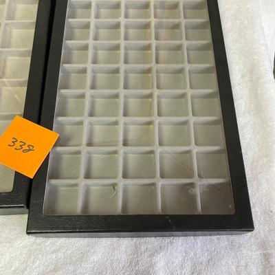 Two covered trinket displays