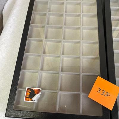 Two covered trinket displays