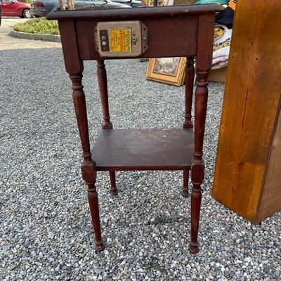 Lot 149 - Vintage Wood Shelf and End Table