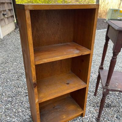 Lot 149 - Vintage Wood Shelf and End Table