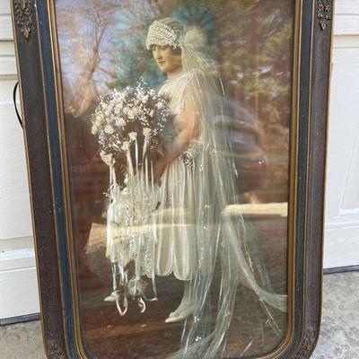 Lot 154 - Beautiful Antique Bride Portrait and Mirror !