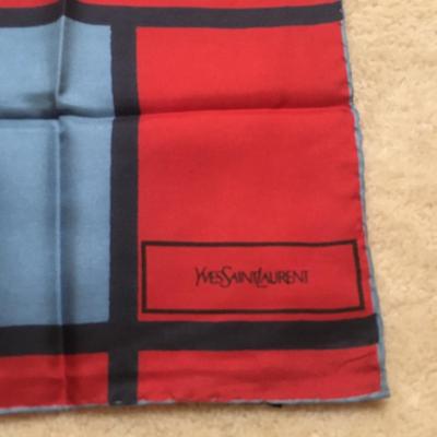 Vintage YSL geometric pattern silk scarf