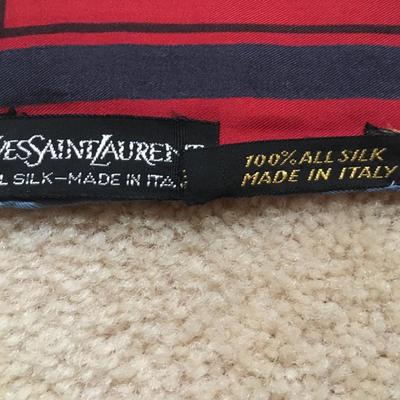 Vintage YSL geometric pattern silk scarf