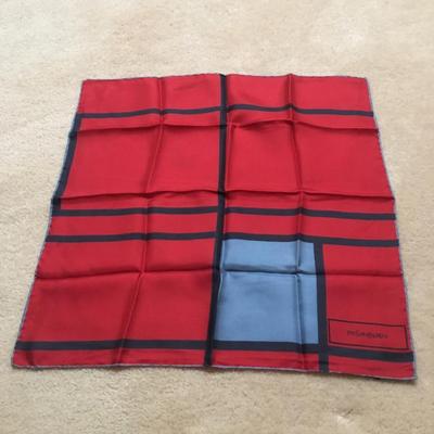 Vintage YSL geometric pattern silk scarf