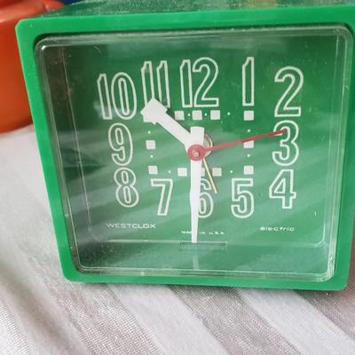 Vintage green Westclox alarm clock with box!