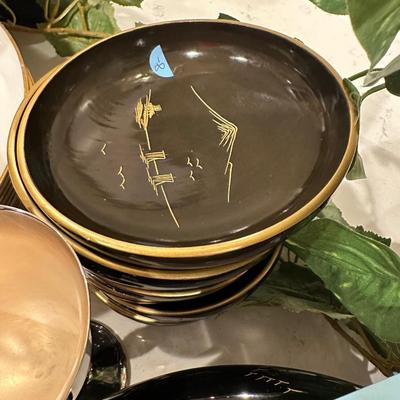 Lot 14: Brass Set, dishes & more