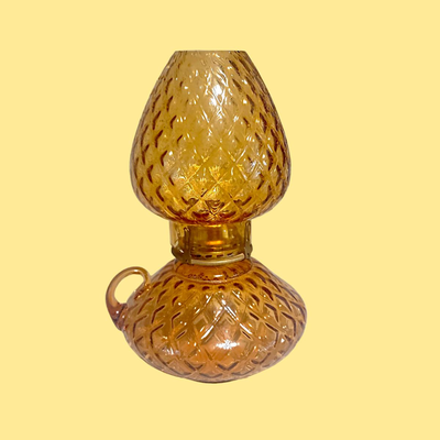 Vintage Fenton Diamond Optic Finger Oil Lamp