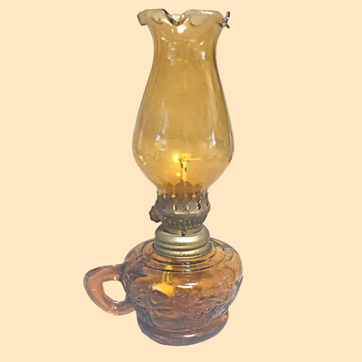 Vintage Miniature Finger Oil Lamp