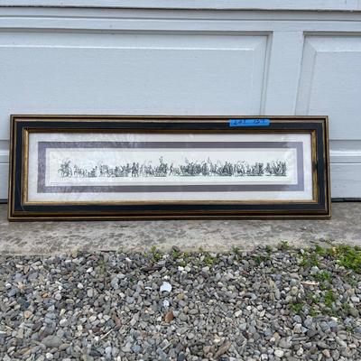 Lot 159 - Horsemen and sleighs procession framed