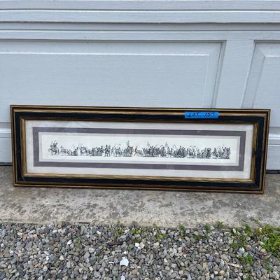 Lot 159 - Horsemen and sleighs procession framed