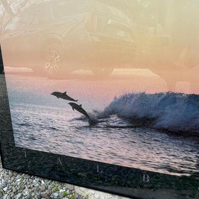 Lot 160 - Print of 2 dolphins framed