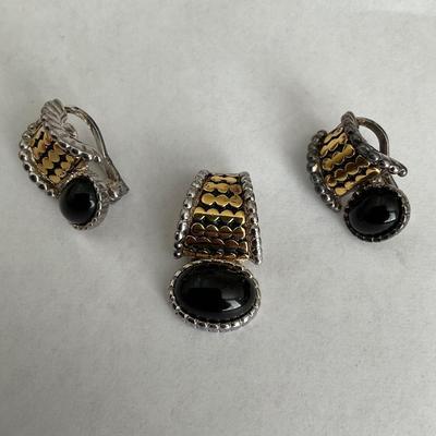 Premier Black Onyx earrings and necklace.