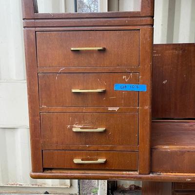Lot 170 - 2 Wood Desks( 1920-40's desk and mid century desk)
