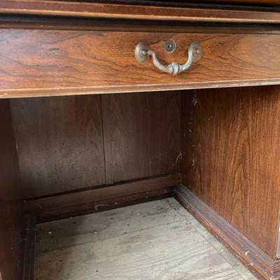 Lot 170 - 2 Wood Desks( 1920-40's desk and mid century desk)