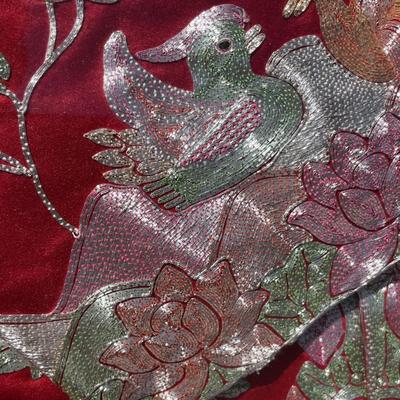 Hand embroidered ornate Chinese wedding dress.