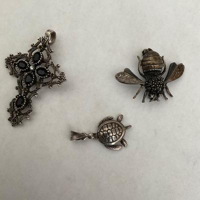 Sterling Silver Necklaces and Pin.