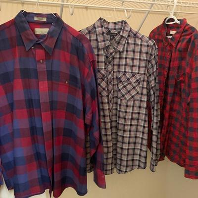 Menâ€™s Flannel & Plaid Button Down Shirts, Size XL/2X (LC- HS)