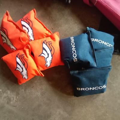 BRONCO SEATS AND CORNHOLE BAGS