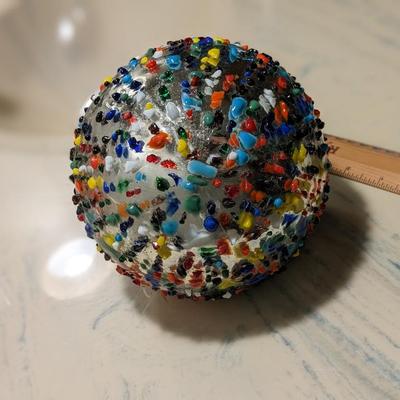 Glass Ball Pebbled Confetti Garden Globe Sphere