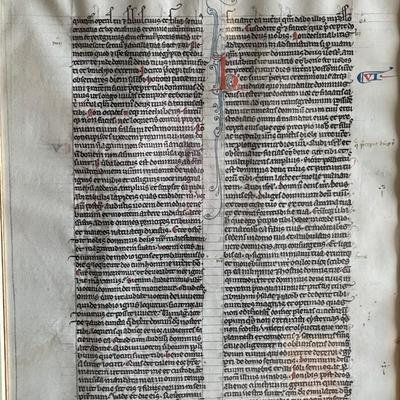 Leaf from 13th Century Bible, Paris, France