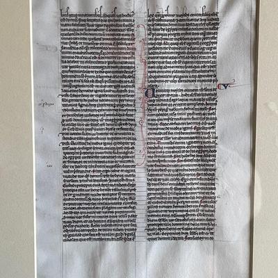 Leaf from 13th Century Bible, Paris, France