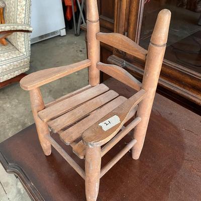 Small Wooden Chair - Lot 21