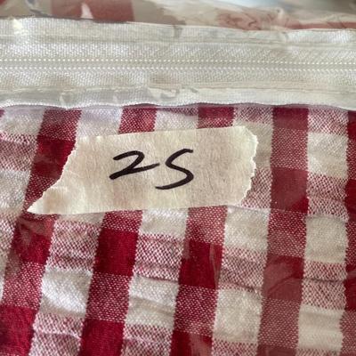 Red and White Checked Fabric / Tableclothes - Lot 25