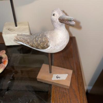 Signed Wooden Bird on a Stand - Lot 60
