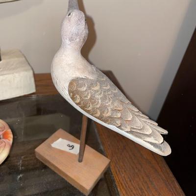 Signed Wooden Bird on a Stand - Lot 60