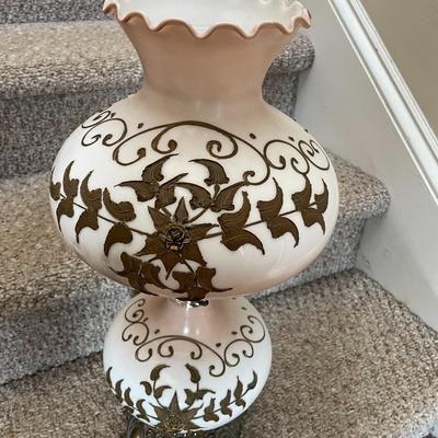 Glass Lamp with Glass Ruffle Shade - Lot 91
