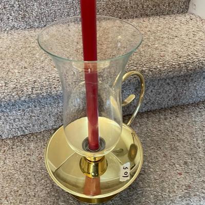 Baldwin Brass Candlestick with Globe and Hande - Lot 105