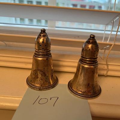 Sterling Weighted (Marked) Salt and Pepper set - Lot 107