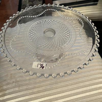 Round Glass Cake Plate - Lot 136
