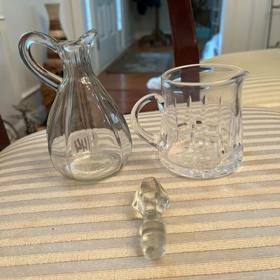 Glass Cruet with stopper and Glass Creamer - Lot 144