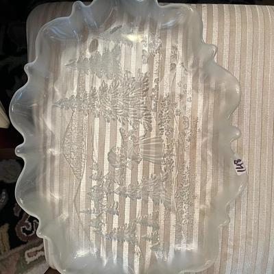 2 Glass Christmas Platters - Lot 148