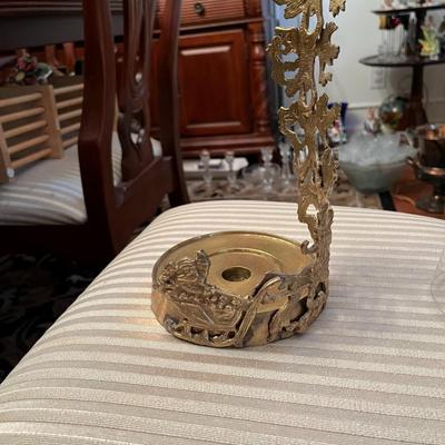 Large Metal Candle holder with Glass Globe - Lot 150