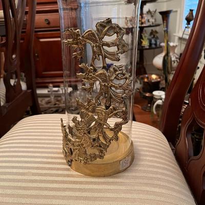 Large Metal Candle holder with Glass Globe - Lot 150