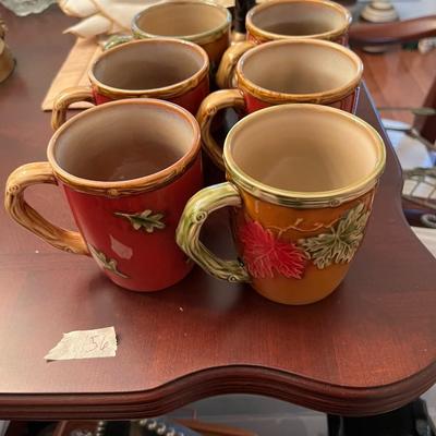 Set of 6 Fall Mugs - Lot 156