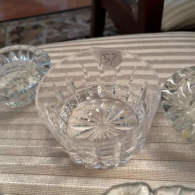 6 Pieces Glass including 2 Candlesticks, 1 bowl - Lot 157