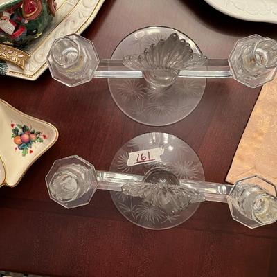 Pair of Vintage Glass Candlesticks - Lot 161