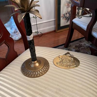 Candlestick and Brass Welcome Sign - Lot 169