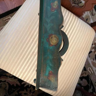 Decorative Green Wooden Organizer with Handle - Lot 173