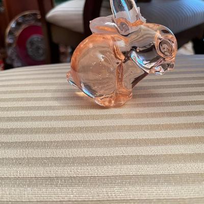 Pink Glass Bunny Rabbit  - Lot 181