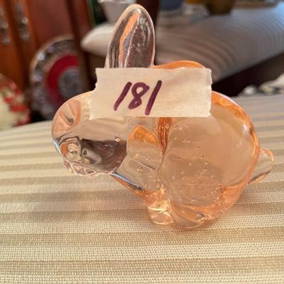 Pink Glass Bunny Rabbit  - Lot 181