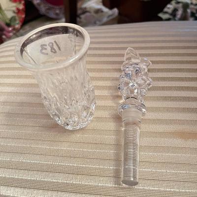 Glass Shot Glass and Glass Stopper - Lot 183