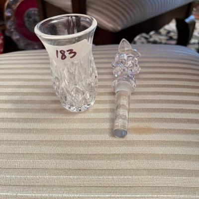 Glass Shot Glass and Glass Stopper - Lot 183