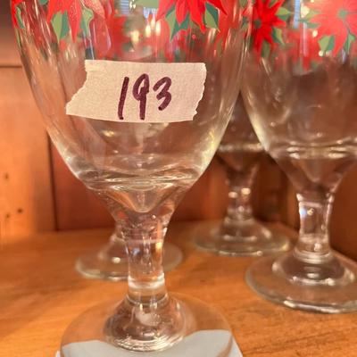 Set of 4 Poinsettia Glasses - Lot 193