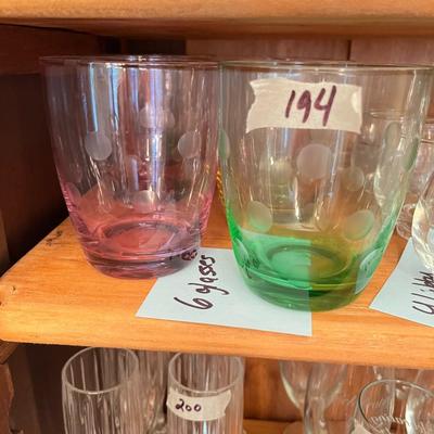 Set of 6 Glasses Multiple Colors - Lot 194