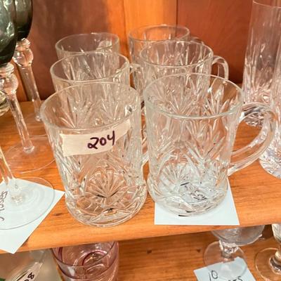 Set of 6 Glass Mugs - Lot 204