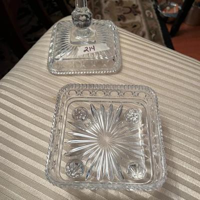 Covered Glass Candy Dish with Lid - Lot 214
